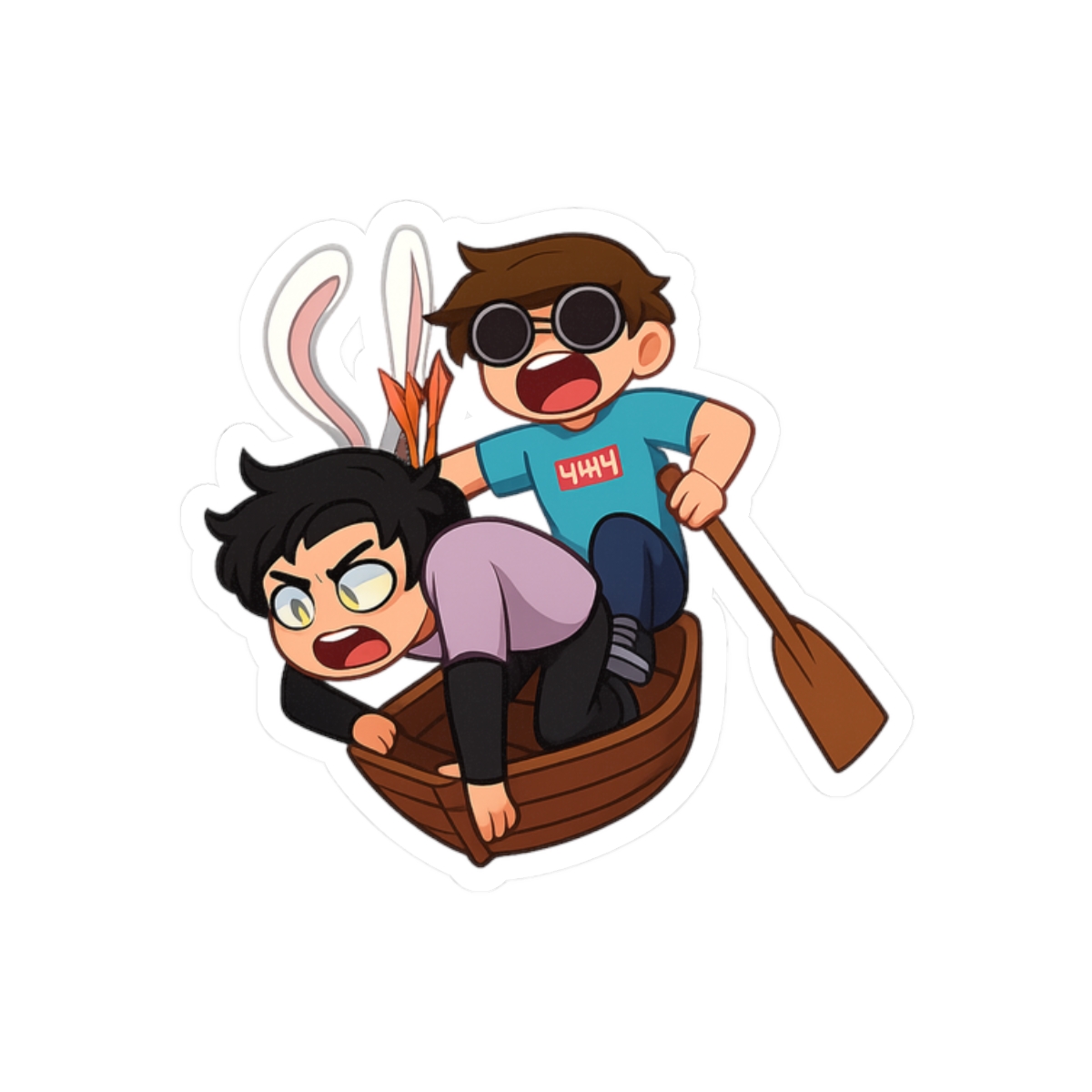 Chibi Manhunt Sapnap & GeorgeNotFound Sticker | Cute Vinyl Decal - alternate angle 3, merchandise